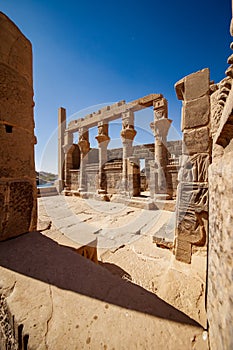 Philae Temple Aswan Egypt. Egyptian civilization history well preserved