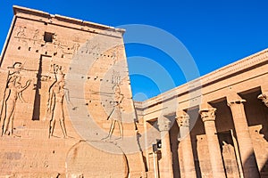 Philae temple in aswan on the Nile in Egypt