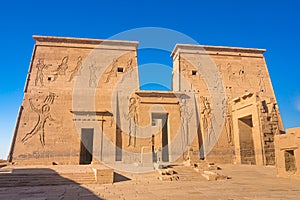 Philae temple in aswan on the Nile in Egypt