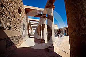 Philae temple of Isis on Agilkia Island in Lake Nasser in Egypt photo