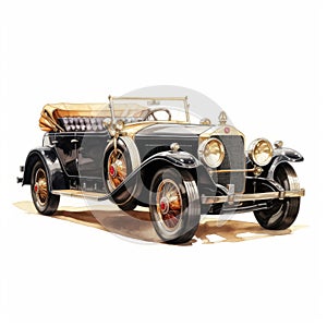 Vintage Mercedes-benz: A Stunning Photorealistic Rendering Of An Antique Car photo