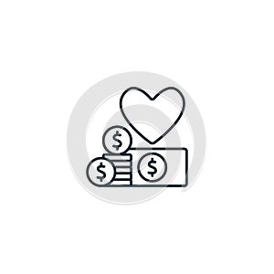 Philanthropy icon. Monochrome simple sign from donation collection. Philanthropy icon for logo, templates, web design