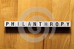 Philanthropy word concept photo