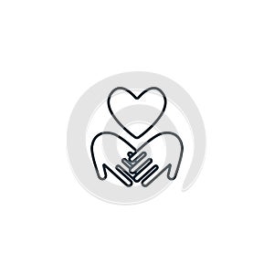 Philantropy outline icon. Monochrome simple sign from charity and non-profit collection. Philantropy icon for logo photo