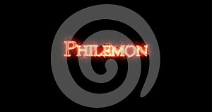 Philemon written with fire. Loop