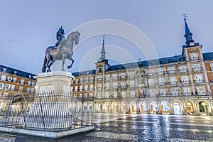 Philip III on the Plaza Mayor in Madrid, Spain.