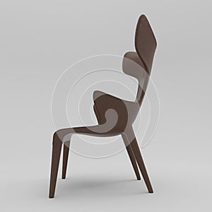 Philippe starck chair 3D illustration. on white background with shadows and isolated. leather and strings photo