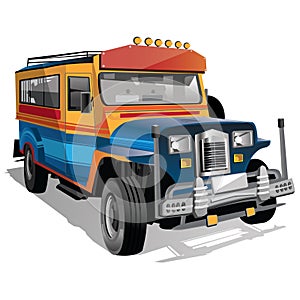 Philippine Jeepney Cartoon photo