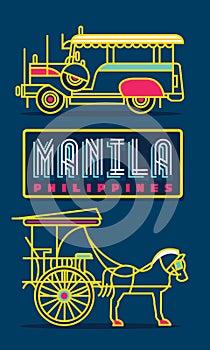 Philippine Manila icons Jeepney transportation