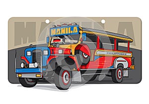 Philippine Manila icons Jeepney transportation photo