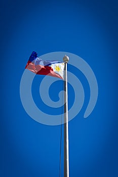 Philippine national flag in blue, red, white and yellow colors