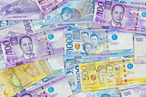 Philippine peso bill, Philippines money currency, Philippine money bills background