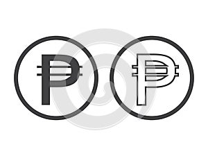 Philippine peso currency symbol, vector illustration on white