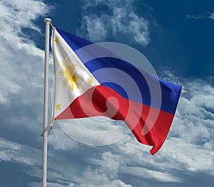 philippine red white blue color flag waving grunge pattern philipino person people country national