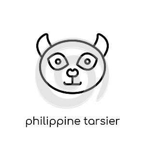 Philippine tarsier icon. Trendy modern flat linear vector Philip