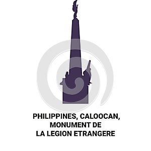 Philippines, Caloocan, Monument De La Legion Etrangere travel landmark vector illustration