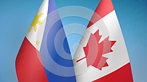 Philippines and Canada two flags