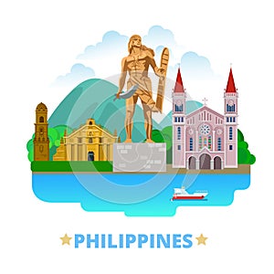 Philippines country design template Flat cartoon s photo