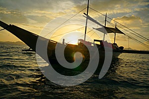 Philippines fisher boat in sunset