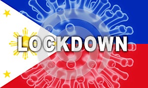 Philippines lockdown preventing coronavirus epidemic or outbreak - 3d Illustration photo