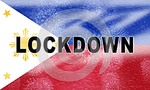 Philippines lockdown preventing coronavirus epidemic or outbreak - 3d Illustration photo