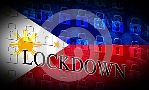 Philippines lockdown or shutdown preventing coronavirus epidemic outbreak - 3d Illustration photo