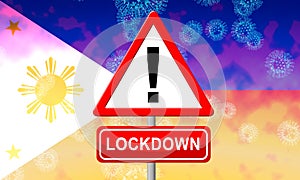 Philippines lockdown or shutdown to stop coronavirus epidemic outbreak - 3d Illustration photo