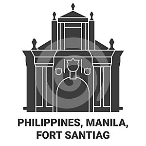 Philippines, Manila, Fort Santiag travel landmark vector illustration photo