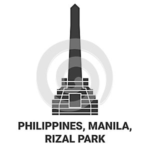 Philippines, Manila, Rizal Park travel landmark vector illustration photo