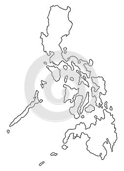 Philippines map outline vector illustration