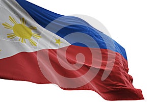 Philippines national flag waving isolated on white background 3d illustration