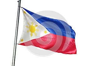 Philippines national flag waving isolated on white background realistic 3d illustration