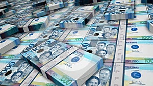 Philippines Peso money banknote pack loop animation