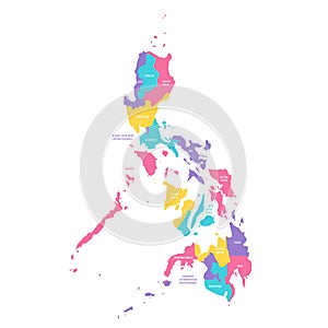 Philippines political map of administrative divisions