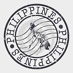 Philippines Stamp Postal. Map Silhouette Seal. Passport Round Design. Vector Icon. Design Retro Travel.