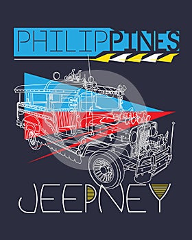 Philippines transportation Jeepney icon vector