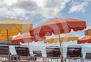 Philipsburg St. Maarten beach umbrellas