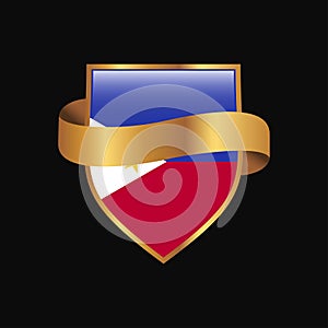 Phillipines flag Golden badge design vector