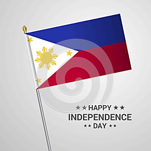 Phillipines Independence day typographic design with flag vector