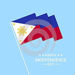 Phillipines Independence day typographic design with flag vector