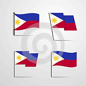 Phillipines waving Flag set design vector