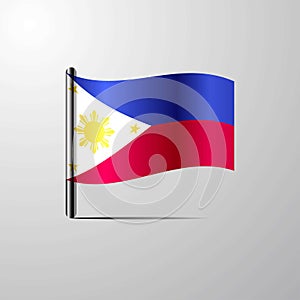 Phillipines waving Shiny Flag design vector