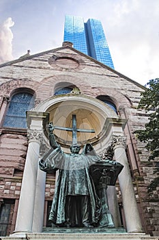 Phillips Brooks statue at Trinity church in Boston Massachusetts