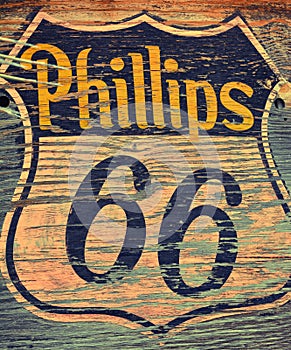 Phillips 66 gas station sign and logo.