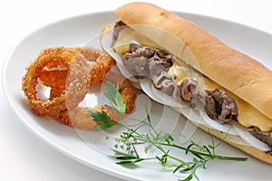 Philly cheese steak sandwich