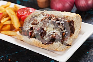 Philly cheese steak sandwich