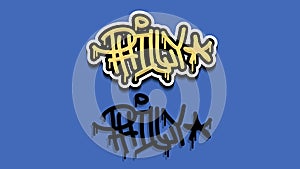 Philly Philadelphia Pennsylvania Usa Hand Lettering Graffiti Tag Style Sticker Design.