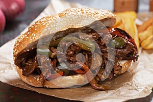 Philly steak sandwich