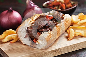 Philly steak sandwich