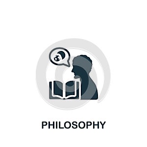 Philosofy icon. Monochrome simple Science icon for templates, web design and infographics